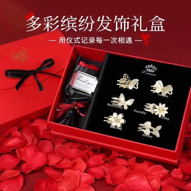 建禄 甜美精致可爱成人刘海夹子后脑勺顶夹蝴蝶结头花侧边夹好运 合金 发夹 女款