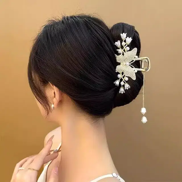 建禄 高级感蝴蝶 简约小清新小众设计 优雅气质通勤百搭#好运 合金 发夹 女款