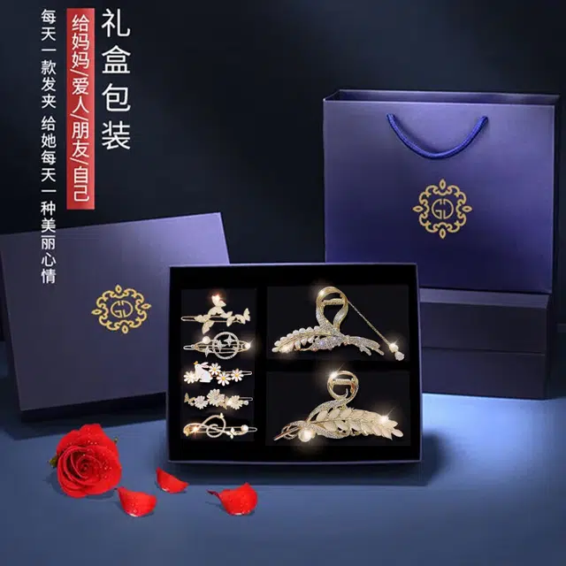 建禄 精致鲨鱼夹 蝴蝶结#好运 合金 发夹 女款