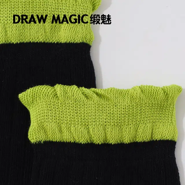 缎魅 复古泡泡口显瘦纯色个性高筒袜 女款