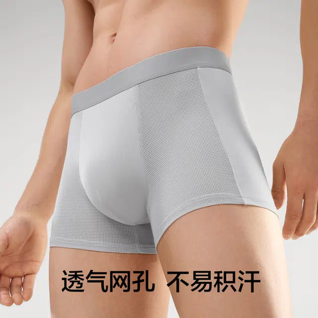 有棵树  夏秋季男士内裤冰丝四角裤纯棉裆抑菌男生男款平角短 秋季裤头 男式透气短裤内裤  男款