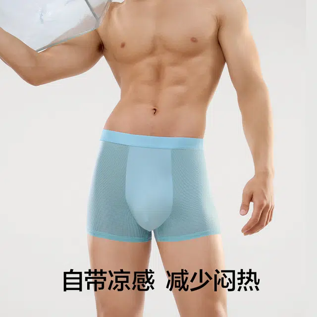 有棵树  夏秋季男士内裤冰丝四角裤纯棉裆抑菌男生男款平角短 秋季裤头 男式透气短裤内裤  男款