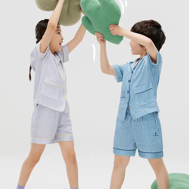 有棵树 儿童睡衣男女童家居服套装 宝宝夏季薄款空调服大中小童