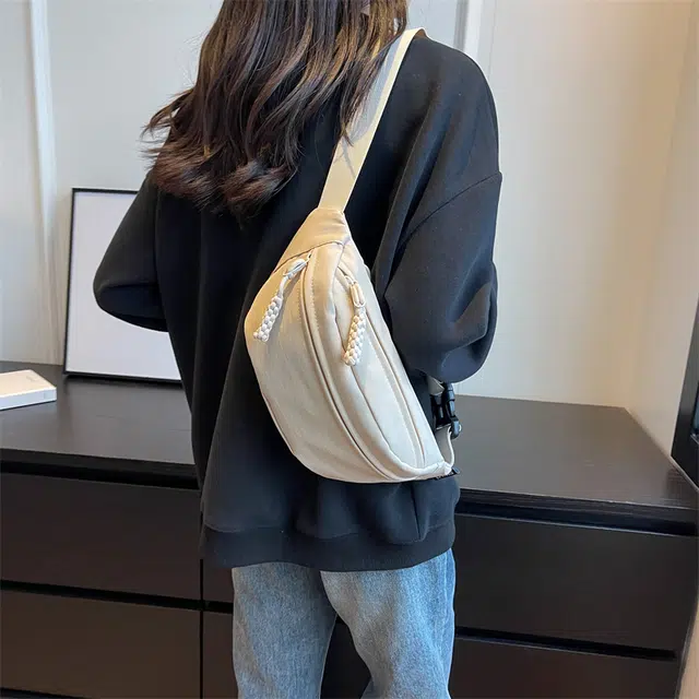 雅鹿 日韩系纯色多功能旅行手机包运动防泼水骑行包轻便简约休闲实用通勤包 帆布 帆布包斜挎单肩胸包 男女同款情侣款 多色