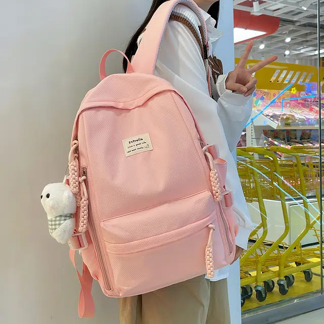 雅鹿 高颜值上课简约休闲大容量学院风轻便百搭小清新旅游 尼龙 书包双肩包 男女同款情侣款 多色