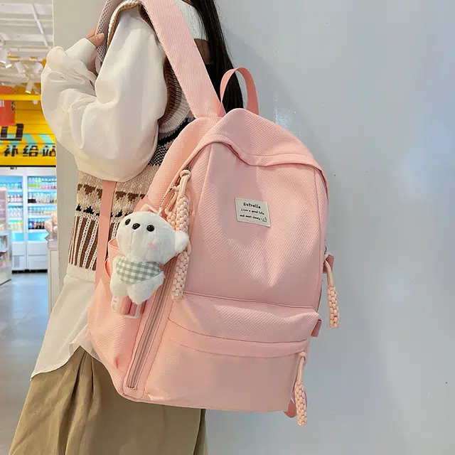 雅鹿 高颜值上课简约休闲大容量学院风轻便百搭小清新旅游 尼龙 书包双肩包 男女同款情侣款 多色