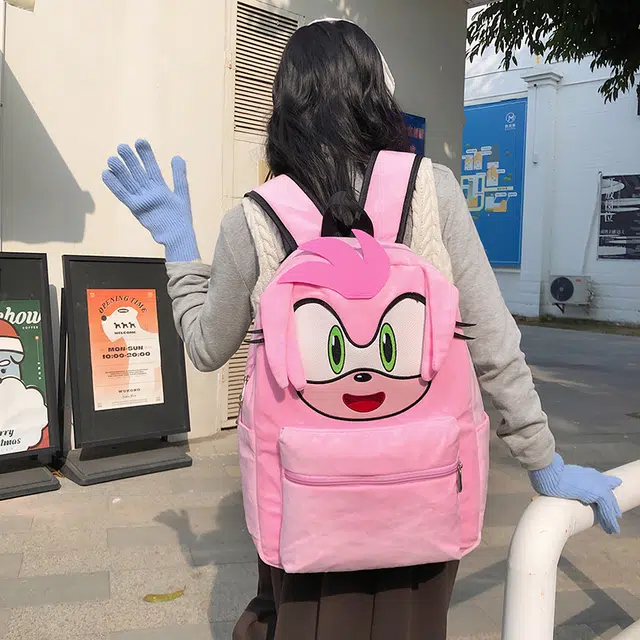 雅鹿 时尚小众创意百搭 毛绒 双肩包 女款 粉色