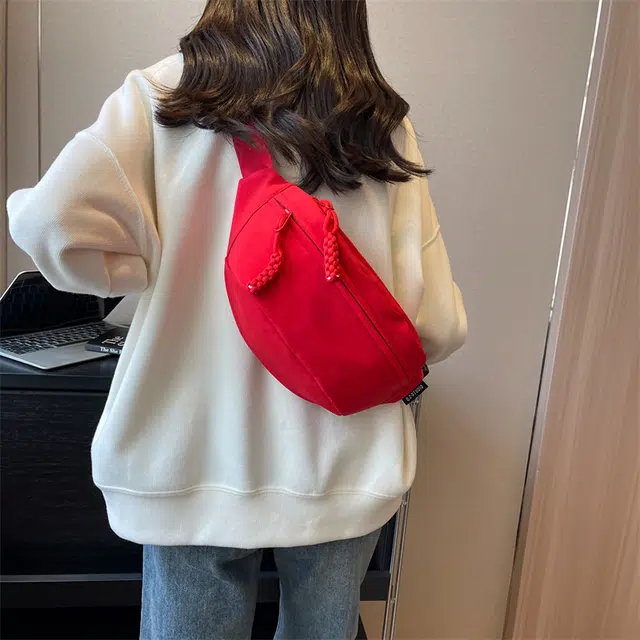 雅鹿 日韩系纯色多功能旅行手机包运动防泼水骑行包轻便简约休闲实用通勤包 帆布 帆布包斜挎单肩胸包 男女同款情侣款 多色