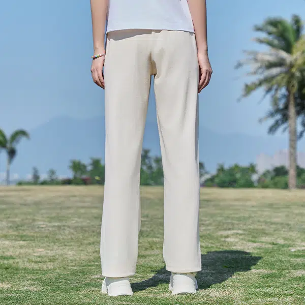 乔丹 纯色百搭透气宽松中腰休闲裤 女款 奶油白