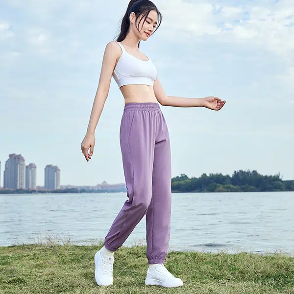 乔丹 防晒透气纯色宽松休闲裤 女款 蔷薇紫