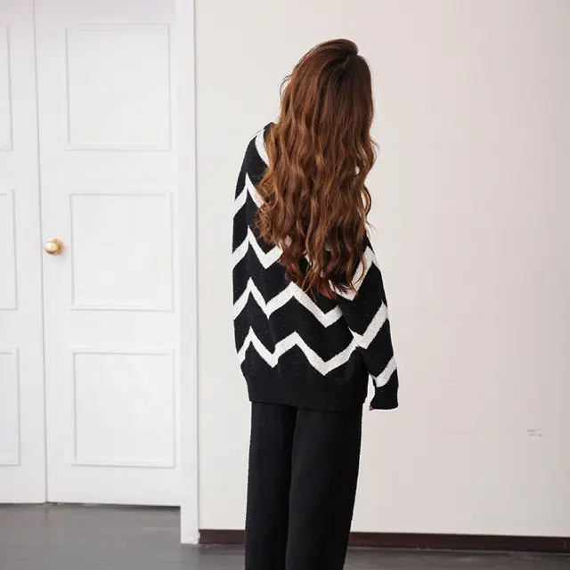 美腾 睡衣女秋冬季珊瑚绒家居服半边绒圆领保暖加厚时尚可外穿 家居套装 女款 黑色