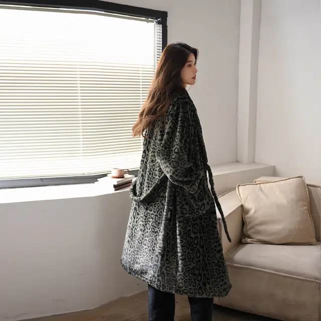 美腾 睡衣女冬季加厚加绒秋冬款珊瑚绒家居服法兰绒睡袍长裤保暖套装毛绒 家居套装 女款 橄榄色
