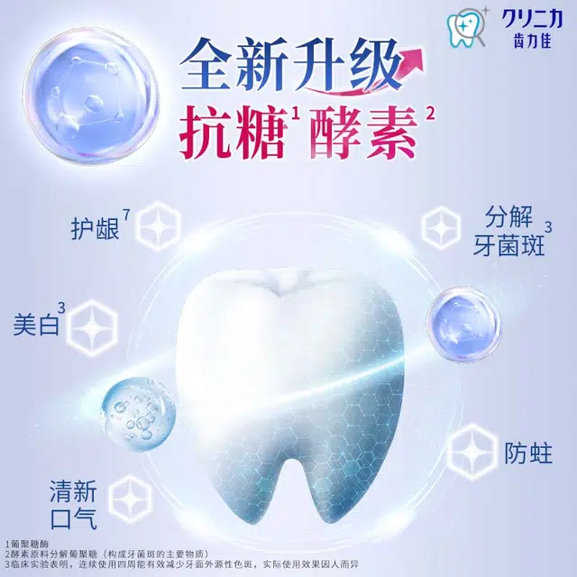 狮王 齿力佳抗糖酵素美白牙膏清新口气护龈玻尿酸含氟