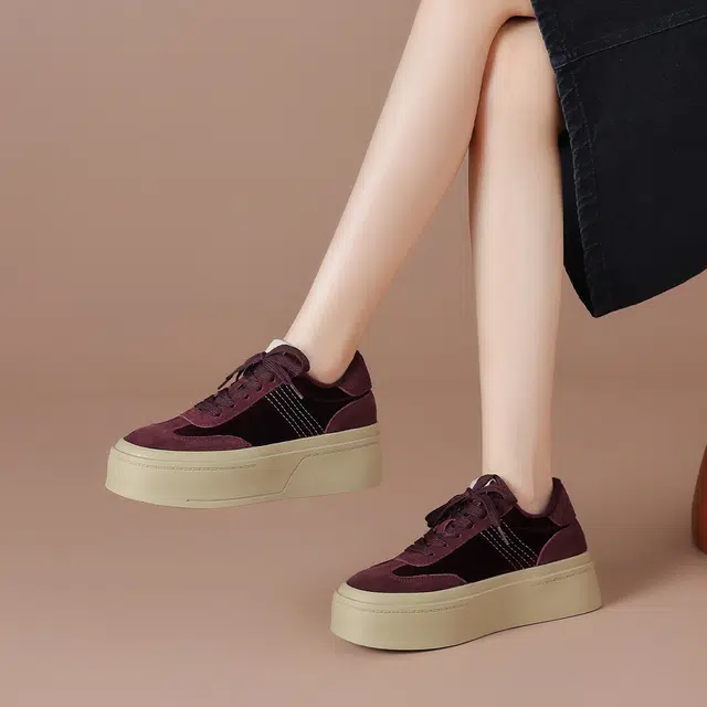 波尔谛奇 牛剖层革 复古百搭加绒 低帮 板鞋 女款