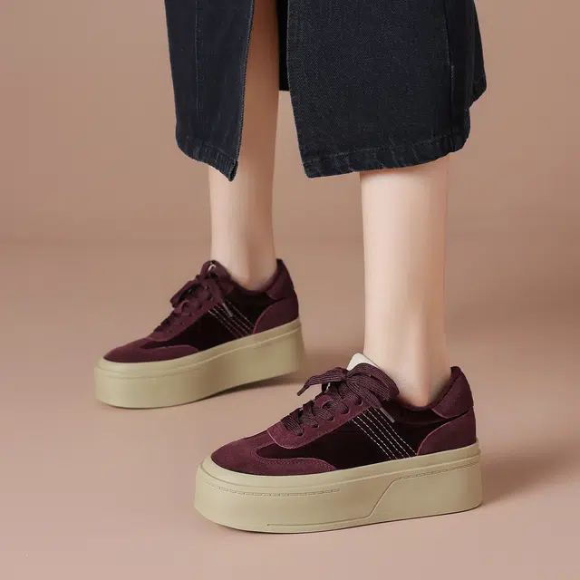 波尔谛奇 牛剖层革 复古百搭加绒 低帮 板鞋 女款
