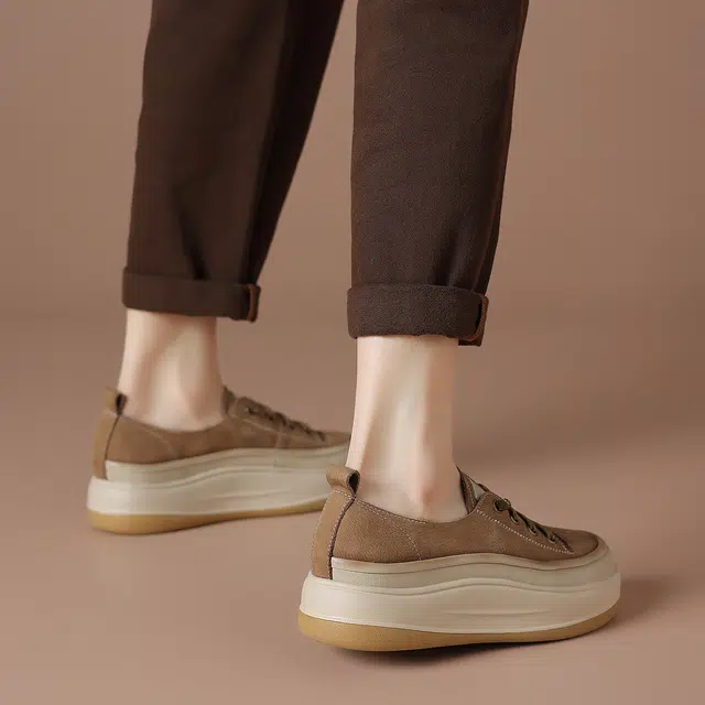 波尔谛奇 舒适复古显瘦厚底 轻便增高 低帮 生活休闲鞋 女