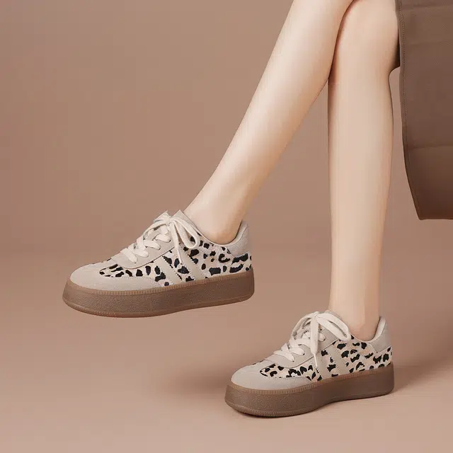 波尔谛奇 牛剖层革 百搭时尚 防滑增高 低帮 板鞋 女款