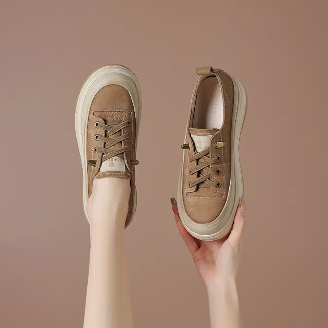 波尔谛奇 舒适复古显瘦厚底 轻便增高 低帮 生活休闲鞋 女