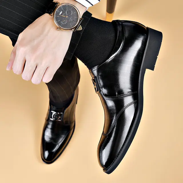 头层牛皮 时尚英伦风潮流百搭商务一脚蹬 透气 低帮 生活休闲鞋 男款