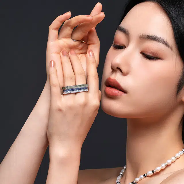 apm Monaco Double Finger Ring 925 Silver