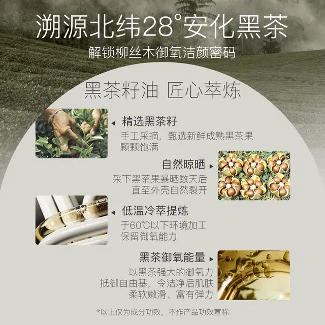 柳丝木 黑茶柔润洁面霜洗面奶温和不刺激 深层清洁 保湿清爽