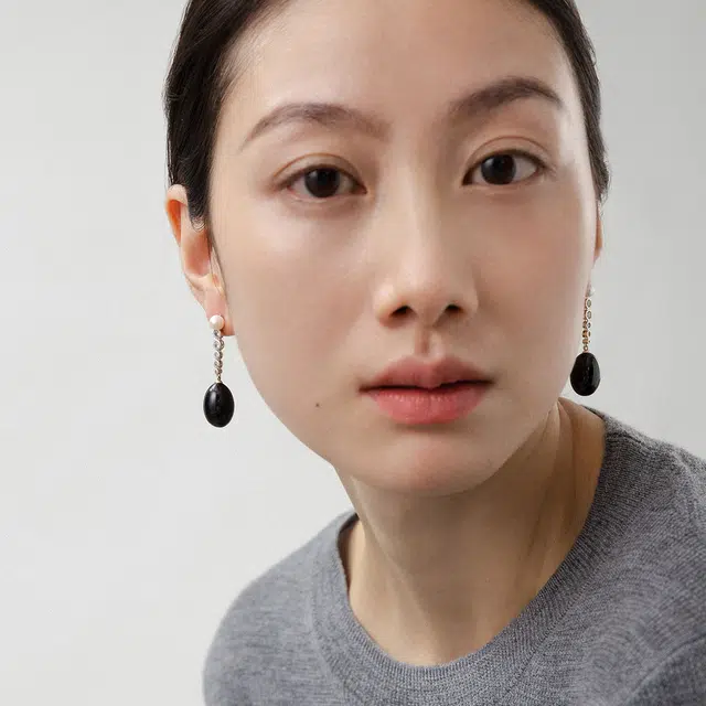 素觉 新中式轻奢高级感优雅气质 玛瑙 玉石耳环 女款
