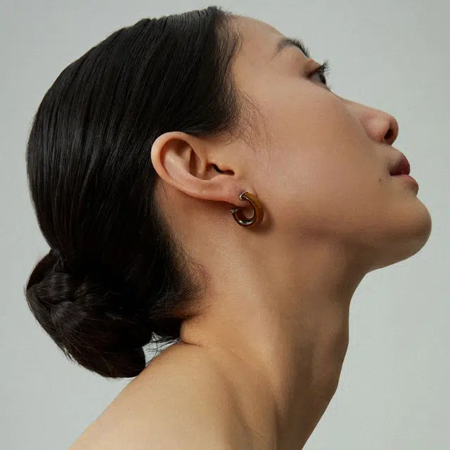 素觉 新品小众高级感 虎眼石 玉石耳环 女款