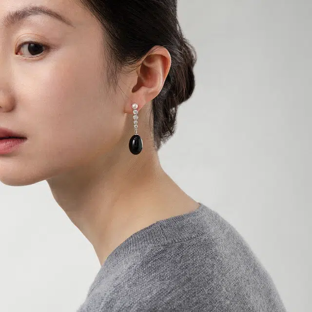 素觉 新中式轻奢高级感优雅气质 玛瑙 玉石耳环 女款