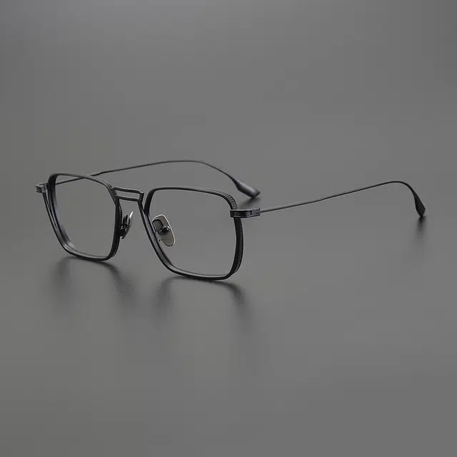 于目 日系超轻加宽大脸 纯钛 方形 光学镜架 男款