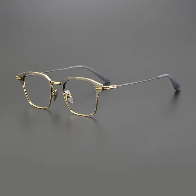 于目 超轻男士商务加宽大脸复古 纯钛 长方形 光学镜架 男款