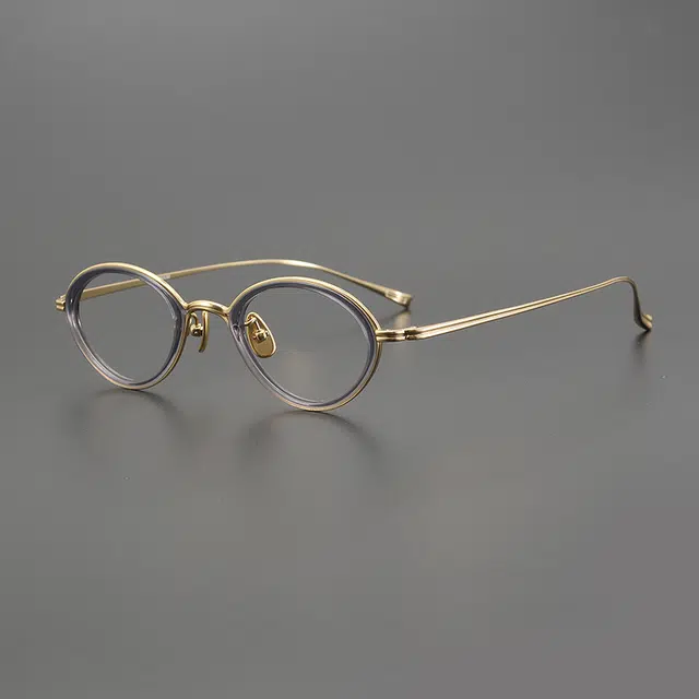 于目 超轻复古潮时尚小框潮流文艺 板材镜架纯钛 椭圆形 光学镜架 女款