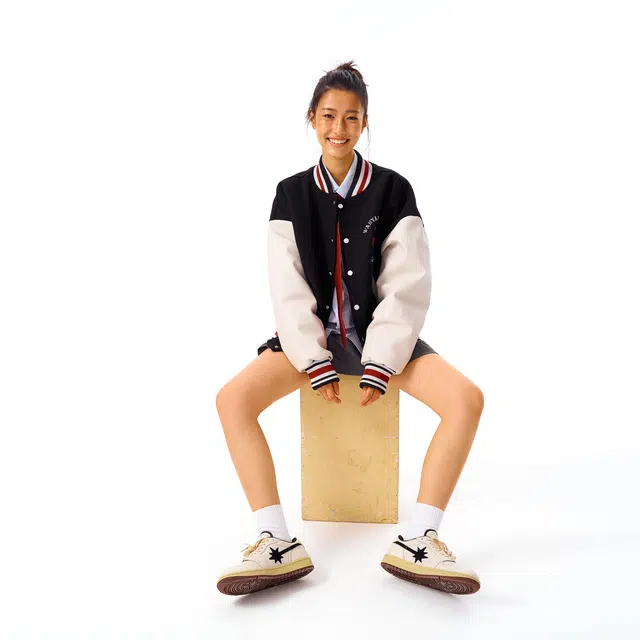 华人青年 花体贴皮绣棉服夹克外套 男女同款