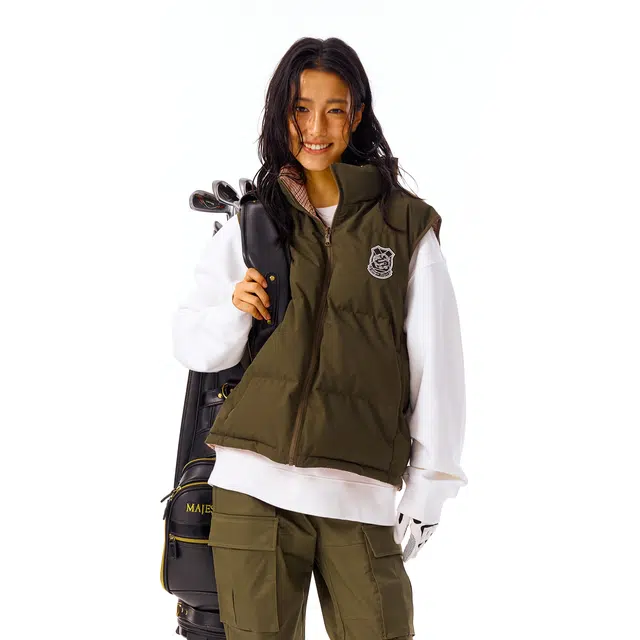 华人青年 徽章双面穿刺绣宽松马甲 男女同款