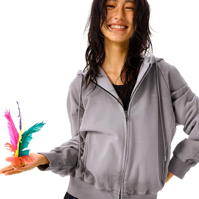 华人青年 水洗休闲宽松拉链连帽卫衣 男女同款