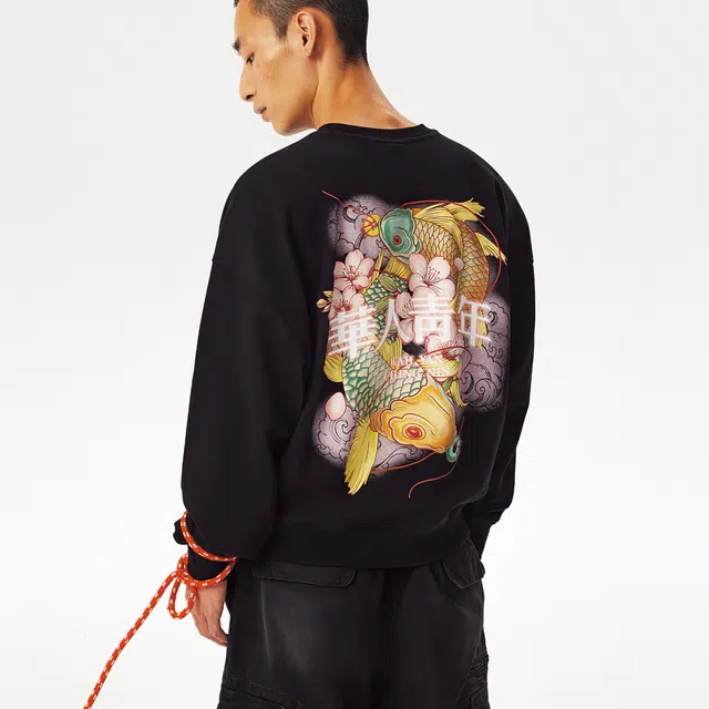 华人青年 金玉良缘七夕限定数码印花圆领卫衣 男女同款