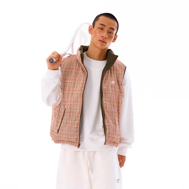 华人青年 徽章双面穿刺绣宽松马甲 男女同款