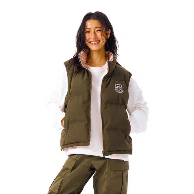 华人青年 徽章双面穿刺绣宽松马甲 男女同款