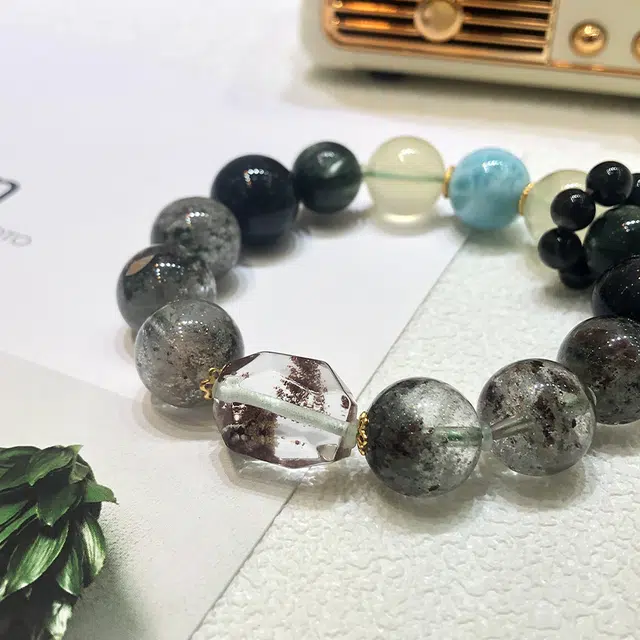 乃瑭 星穹宝匣·绿曜守护 寓意好物紫定发财通勤百搭精致显白可爱设计感天然 绿幽灵 手串 男女同款情侣款