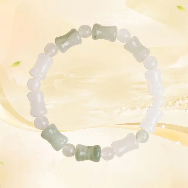 乃瑭 万象昇竹 新中式国风古风节节高升好运上岸竹节圆珠金丝玉  清冷感高级轻奢优雅天然 天山翠 手串 男女同款情侣款