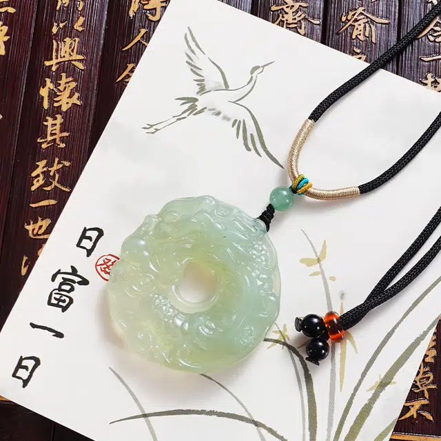 乃瑭 【精选高品质】鱼化龙 新中式国风本命年招财转运佑吉祥翻身锦鲤上岸 甄选国潮好运百搭 四大名玉 岫玉 项链 男女同款情侣款