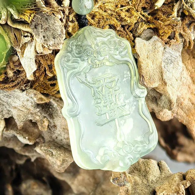 乃瑭 【平安守护 紫薇讳】护身符平安无事牌 好运新中式小众好运 天然 岫玉 项链 男女同款情侣款