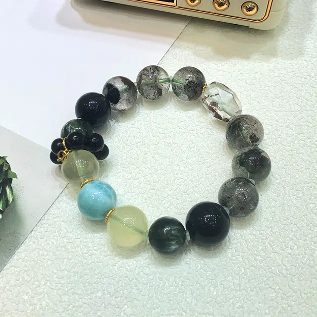 乃瑭 星穹宝匣·绿曜守护 寓意好物紫定发财通勤百搭精致显白可爱设计感天然 绿幽灵 手串 男女同款情侣款