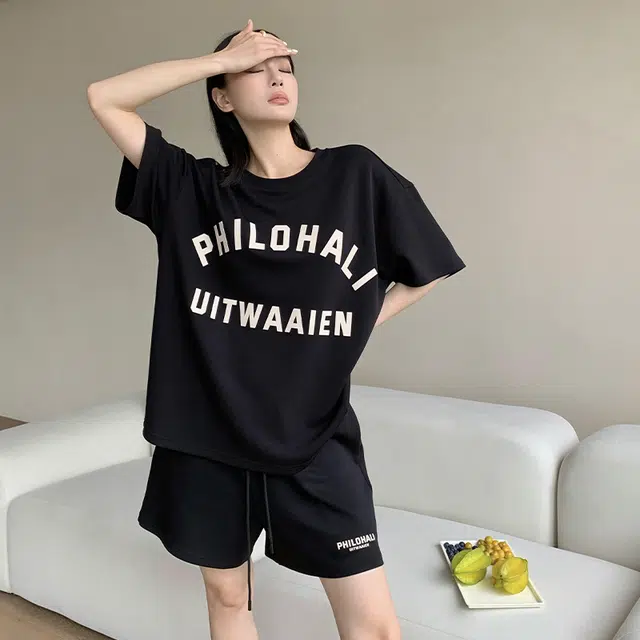 周淼 系带纯色高腰休闲短裤 女款