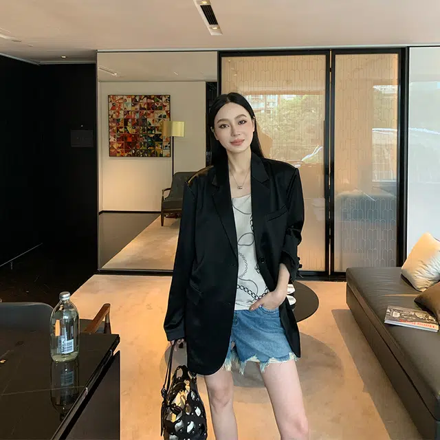 周淼 通勤条纹修身套头吊带 女款 米金