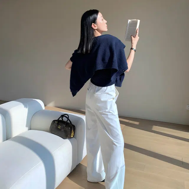 周淼 坑条定织立体绞花短袖针织衫 女款