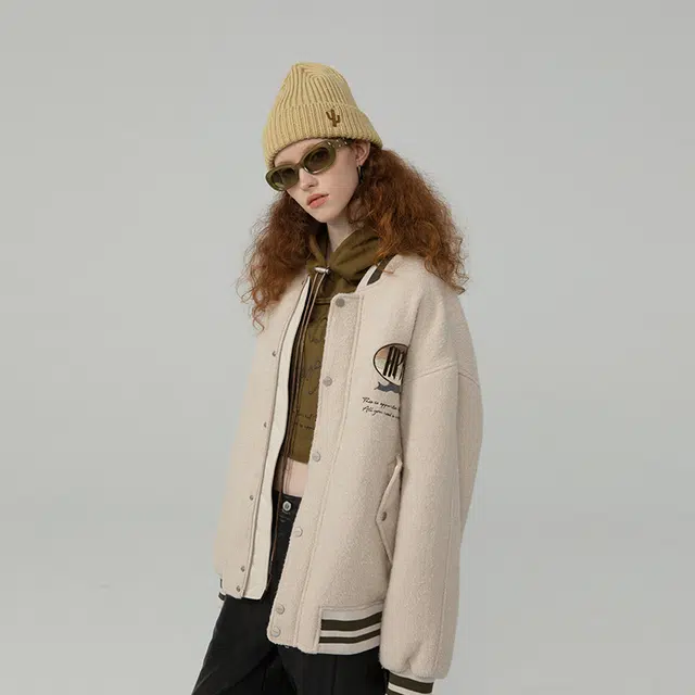 Apparition Baseball Jacket Vintage White