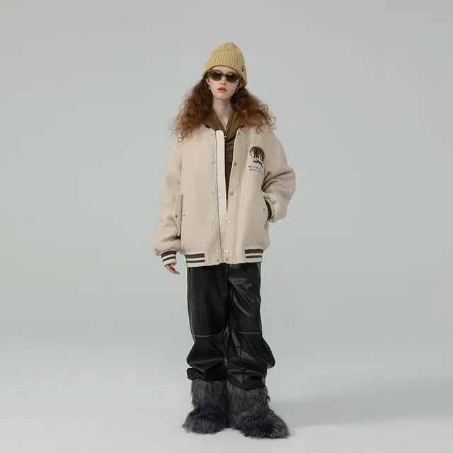 Apparition Baseball Jacket Vintage White