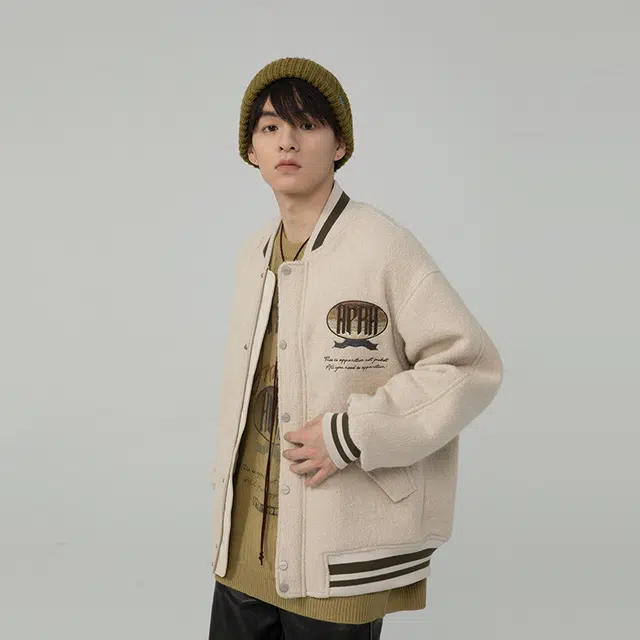 Apparition Baseball Jacket Vintage White