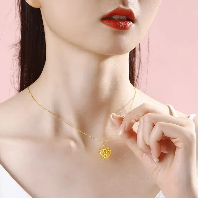 阿梵尼 黄金心形浪漫爱心挂坠 足金 一口价 吊坠 女款
