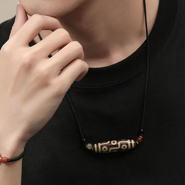 阿梵尼 西藏圣物 九眼天珠#好运 玛瑙 项链 男女同款情侣款